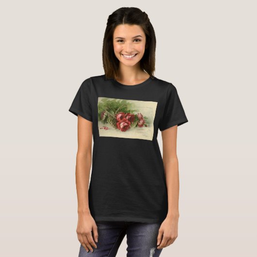  Valentijnsdag Liefde, Crimson Red Roses T-shirt (Voorkant volledig)