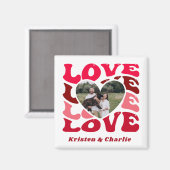 Valentijnsdag Liefde Custom Foto & Paar Namen Magneet (Voorkant / Achterkant)