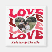 Valentijnsdag Liefde Custom Foto & Paar Namen Magneet (Voorkant)