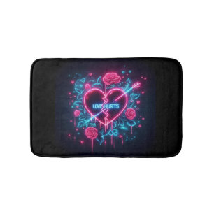 Valentijnsdag liefde doet pijn Neon hart Badmat