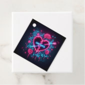 Valentijnsdag liefde doet pijn Neon hart Bedankjes Labels (In situ)