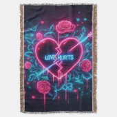Valentijnsdag liefde doet pijn Neon hart Deken (Voorkant Verticaal)