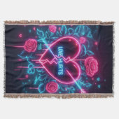 Valentijnsdag liefde doet pijn Neon hart Deken (Voorkant)
