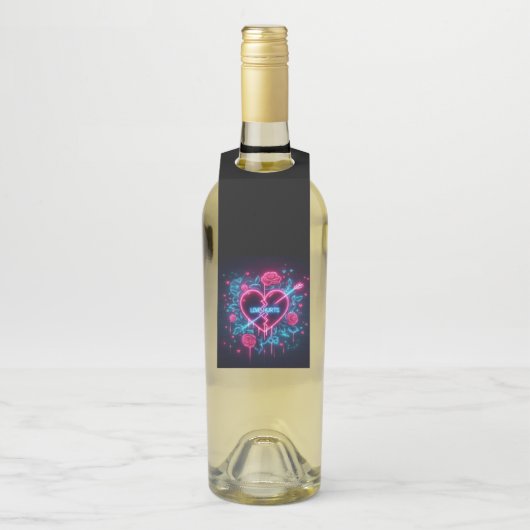 Valentijnsdag liefde doet pijn Neon hart Flessenhanger (Op fles)