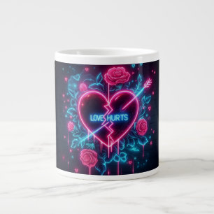 Valentijnsdag liefde doet pijn Neon hart Grote Koffiekop