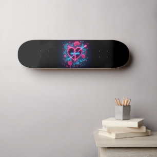 Valentijnsdag liefde doet pijn Neon hart Persoonlijk Skateboard