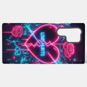 Valentijnsdag liefde doet pijn Neon hart Samsung Galaxy Hoesje (Achterkant horizontaal)