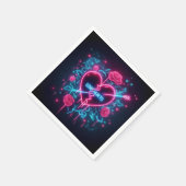 Valentijnsdag liefde doet pijn Neon hart Servet (Hoek)