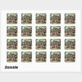 Valentijnsdag liefde eekhoorn vierkante sticker (Vel)