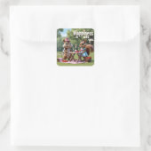 Valentijnsdag liefde eekhoorn vierkante sticker (Tas)