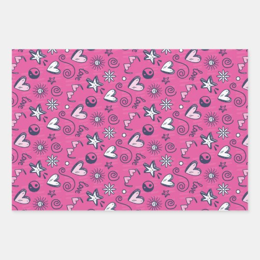 Valentijnsdag Liefde en hartslag Roze Patroon Inpakpapier Vel (Voorkant 2)