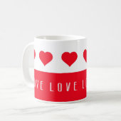 Valentijnsdag Liefde en Rode Harten Koffiemok (Voorkant links)