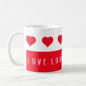 Valentijnsdag Liefde en Rode Harten Koffiemok (Links)