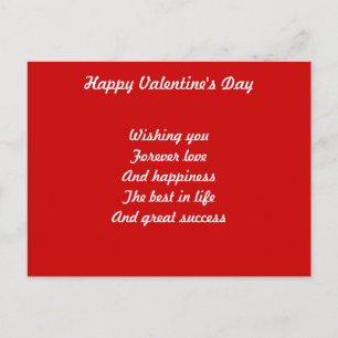 Valentijnsdag liefde en succes feestdagenkaart