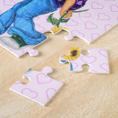 Valentijnsdag Liefde Gift Puzzel met Schattige Paa (Zijkant)