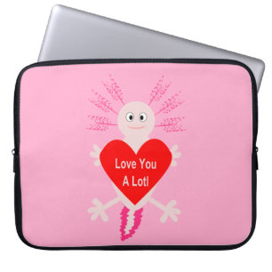 Valentijnsdag Liefde Hart Axolotl Laptop Sleeve