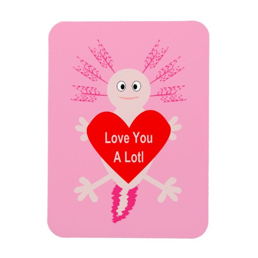 Valentijnsdag Liefde Hart Axolotl Magneet (Verticaal)