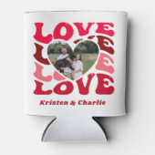 Valentijnsdag Liefde Hart Custom Photo Blikjeskoeler (Voorkant)