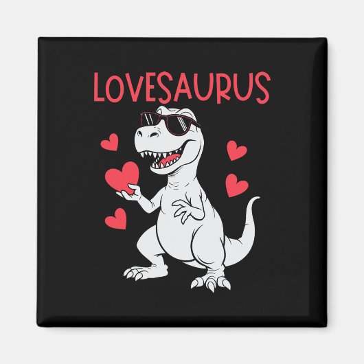 Valentijnsdag Liefde Hart Dinosaurus Lovesaurus T- Magneet (Voorkant)