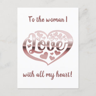 Valentijnsdag liefde hart roos goud wit briefkaart