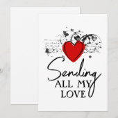 Valentijnsdag Liefde Hart Script Afdrukbaar Feestdagenkaart (Voorkant / Achterkant)