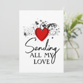 Valentijnsdag Liefde Hart Script Afdrukbaar Feestdagenkaart (Staand voorkant)