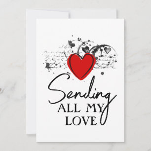 Valentijnsdag Liefde Hart Script Afdrukbaar Feestdagenkaart
