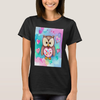 Valentijnsdag Liefde Hart Uil Teddy Vriendin T-shirt