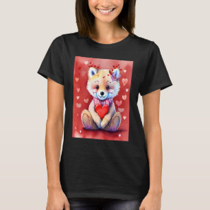 Valentijnsdag Liefde Hart Vos Teddy Vriendin Fi T-shirt