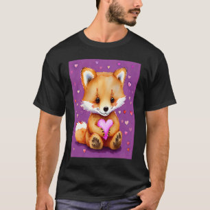 Valentijnsdag Liefde Hart Vos Teddy Vriendin Fi T-shirt