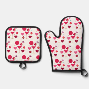 Valentijnsdag Liefde & Harten Ovenwant & Pannenlap Set