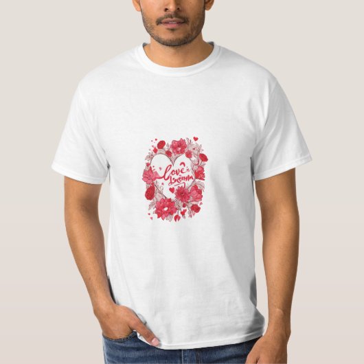 Valentijnsdag, Liefde in Bloom T-shirt (Voorkant)