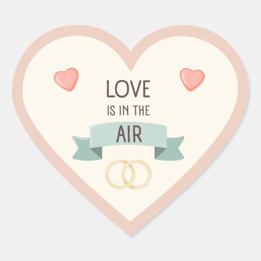 Valentijnsdag - Liefde is in de lucht Hart Sticker (Voorkant)