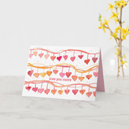 Valentijnsdag Liefde Je Meer Aquarel Harten Kaart