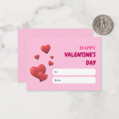 Valentijnsdag Liefde Kaart Notitiekaartje (Voorkant / Achterkant in situ)