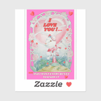 Valentijnsdag Liefde Konijn Sticker