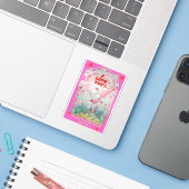 Valentijnsdag Liefde Konijn Sticker (Laptop met iPhone)
