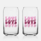 Valentijnsdag "Liefde Liefde Liefde" Blikvorm Glas (Achterkant)