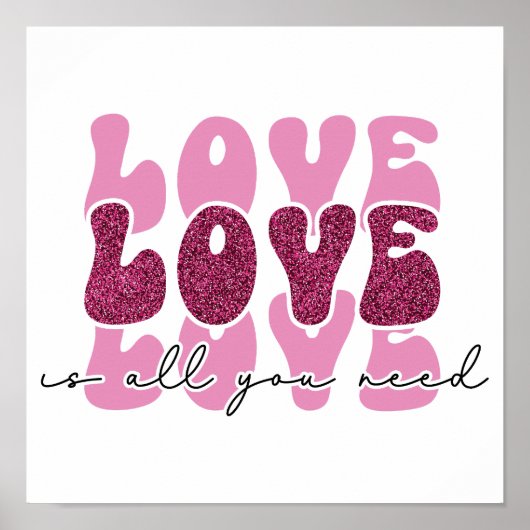 Valentijnsdag "Liefde Liefde Liefde" Poster (Voorkant)