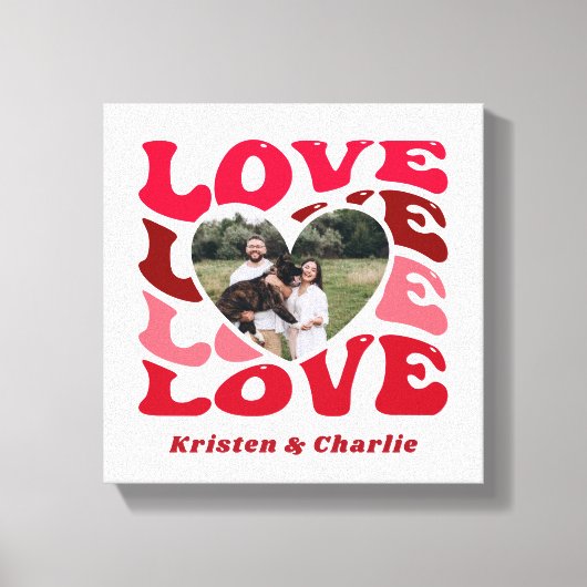 Valentijnsdag liefde paar aangepaste foto canvas afdruk (Voorkant)