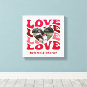 Valentijnsdag liefde paar aangepaste foto canvas afdruk (Insitu (Houten vloer))