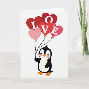 Valentijnsdag Liefde Pinguïn Kaart