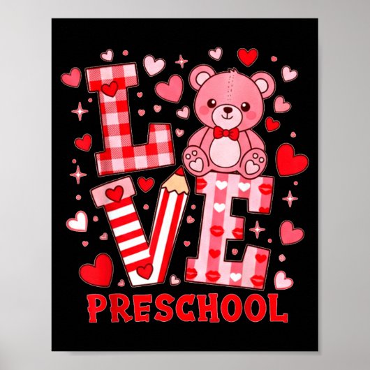 Valentijnsdag Liefde Pre School Leraar Poster (Voorkant)