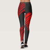 Valentijnsdag, Liefde, Rode Hart, Dansen, Oefening Leggings (Achterkant)