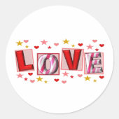Valentijnsdag liefde ronde sticker (Voorkant)