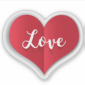 Valentijnsdag Liefde Rood Hart Sticker (Voorkant)
