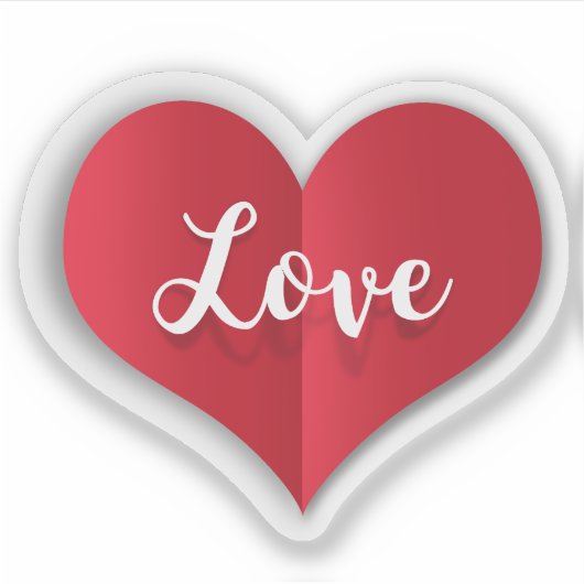 Valentijnsdag Liefde Rood Hart Sticker (Voorkant)