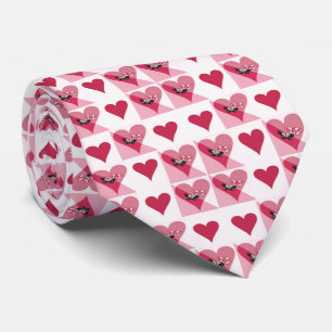Valentijnsdag liefde rood wit roze patroon stropdas