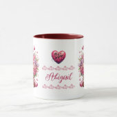 Valentijnsdag Liefde Roos Beer Mok (Midden)