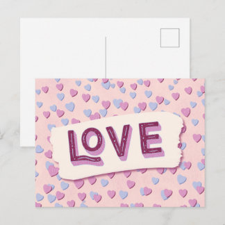 Valentijnsdag Liefde Roze en Blauwe Harten Briefkaart